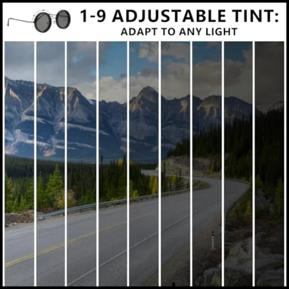 Adjustable Tint Polarized Sunglasses with Round Frame